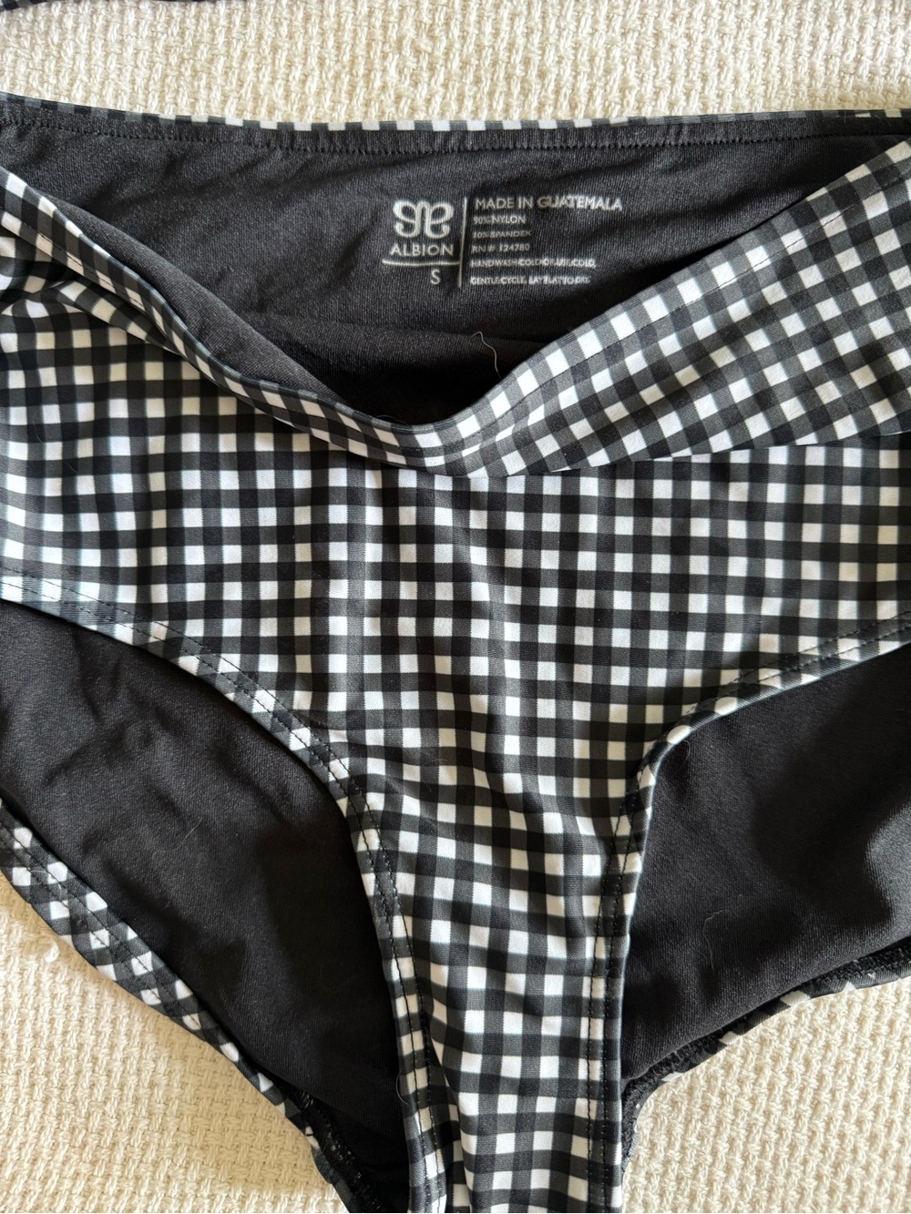 NWT - Albion Black Check Gingham Tie-Front Bikini Set - Picture 3 of 7